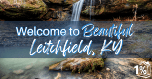 A beautiful waterfall in Leitchfield, Kentucky